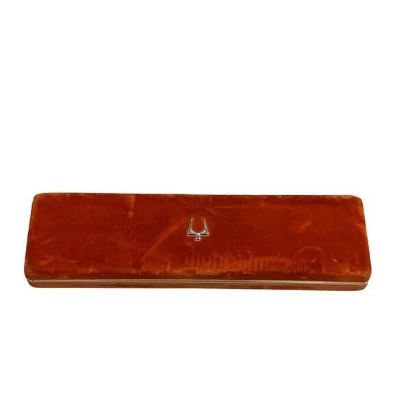 Vintage Bulova Accutron Women Orange Velvet Watch Box Case  EMPTY - Picture 1 of 7